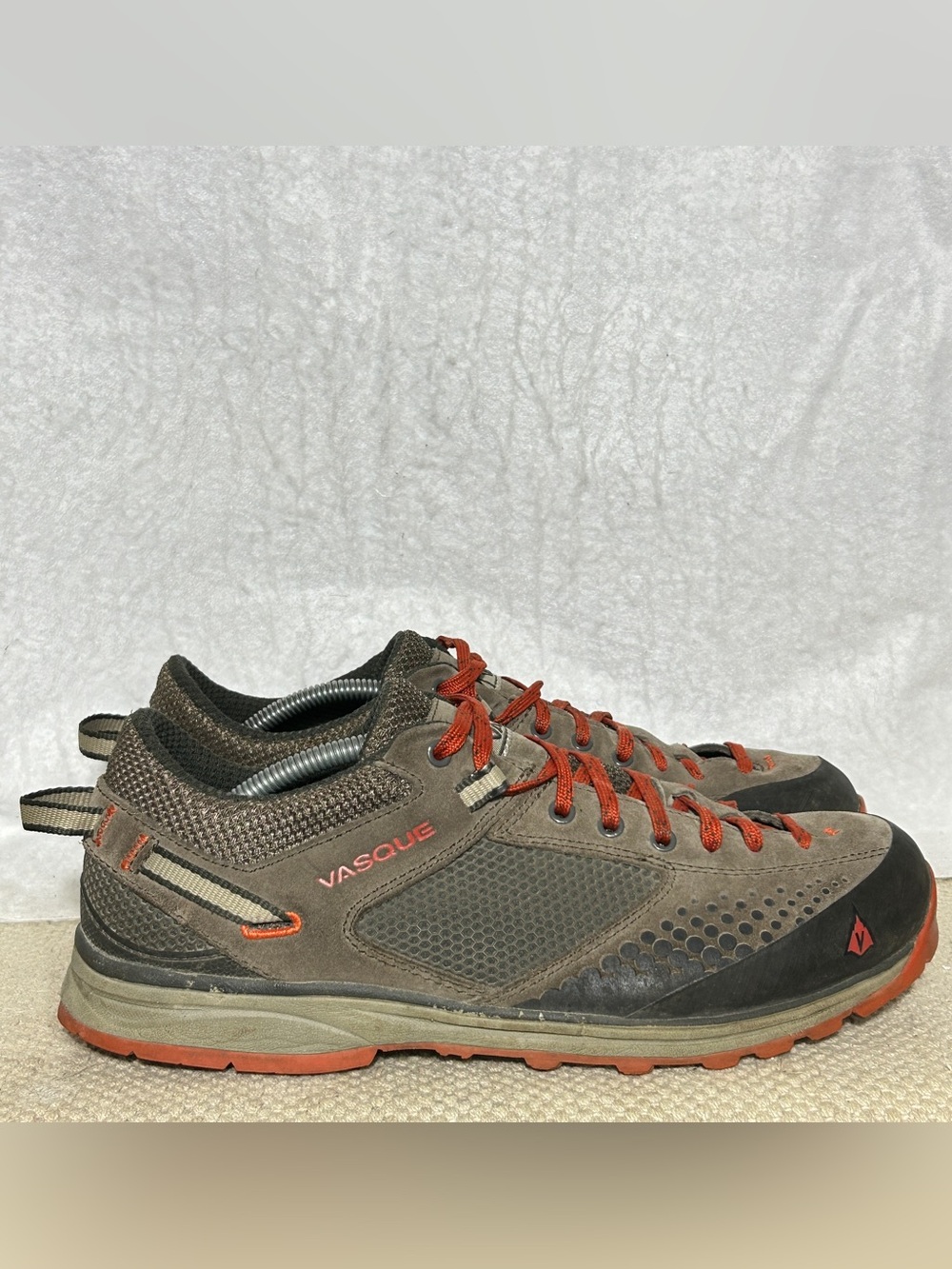 Vasque Mens Brown Suede Grand Traverse Hiking Trail Vibram Sole Shoes SZ 10 M